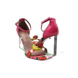 Betsey Johnson Women's Size 9.5 Harlen Berry Multi Rhinestone Ankle Strap Sandal
